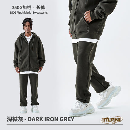Tilani Men's Sweatshirt Cross-Border Casual Sports Suit Fashionable Pure Color Sweatshirt for Men and Women Simple Zipper Hoodie