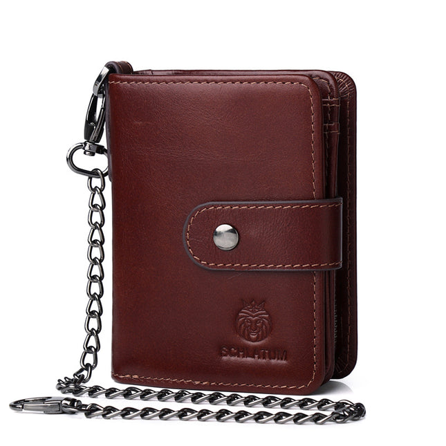 Lionden First-Layer Cowhide Rfid Anti-Theft Brush Genuine Leather Wallet with Multiple Card Slots and Detachable Men's Short Vertical Wallet