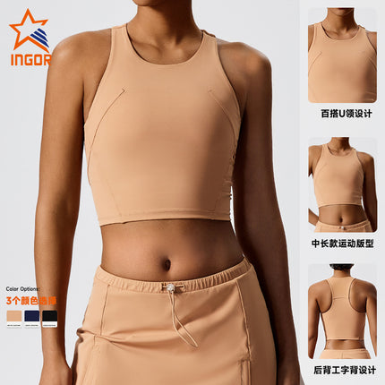 Cross-border Eco-friendly Renewable Fabric Tight Sports Skirt with Chest Pad Outdoor Golf Fitness Tennis suit Women