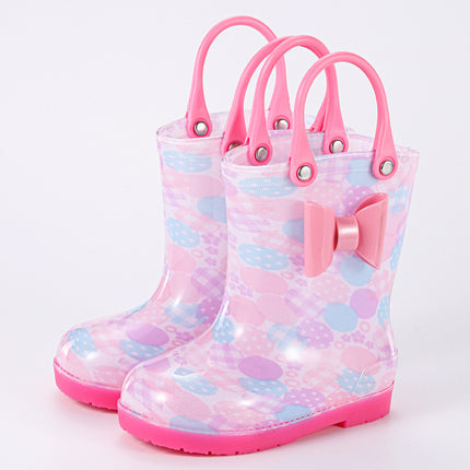 Children's Rain Boots Baby Rain Boots Primary School Boys and Girls Waterproof and Warm Outdoor Non-Slip Wear-Resistant Water Shoes Cross-Border Export