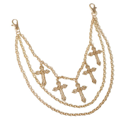 European and American Cross-Border Punk Trendy Cool Cross Pendant Pants Chain Hip-Hop Style Men's and Women's Metal Waist Chain Street Decoration