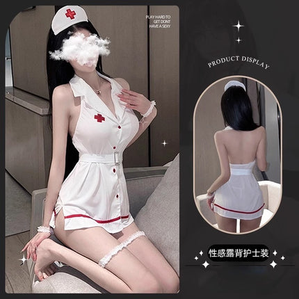Underwear 2025 New Style Bed Sexy Intercourse High-End Nurse Cos Short Skirt Uniform Bellyband Qqny Suit for Women