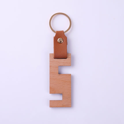 in stock Homestay Creative Leather Wooden Keychain Couple Keychain Creative Car Pendant