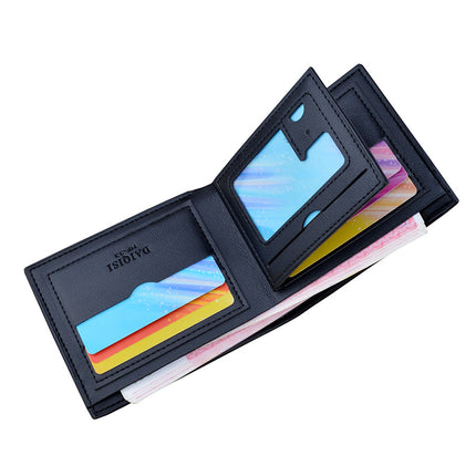 New Men's wallet men's short multi-card card holder European and American retro wallet men's youth plaid printed Soft Wallet