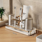 Center-mounted toothbrush holder-stainless steel