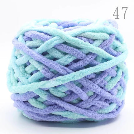 Factory wholesale 100g thick ice strip wool single-strand woven wool ball hook crochet slippers thread self-woven wool ball