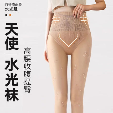 Light leg artifact leggings flower fairy water light socks high waist tummy pantyhose autumn and winter fleece-lined outside wear naked feeling natural