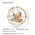 7inch paper plate 10pcs-western cowboy