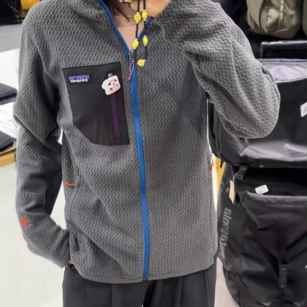 Stars with the same quality men's women's clothing 2025 spring new sports leisure middle layer hooded jacket