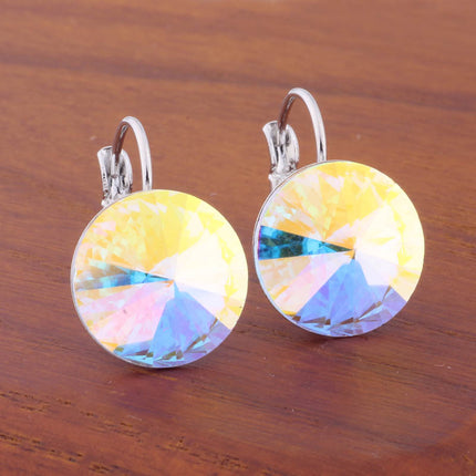 14mm Round Color Ear Buckle European and American Cross-border Earrings Gold Earrings Advanced Sense ins Simple Popular Jewelry