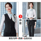 Black waistcoat trousers white shirt / S