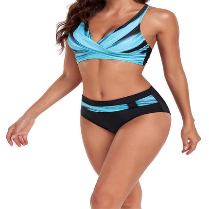2026 New Hot-Selling European and American Amazon Sexy Rhinestone Printed Two-Piece Bikini Swimsuit