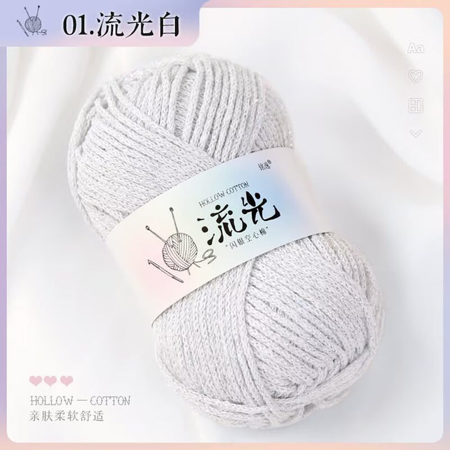 Upgraded Bright Silk Hollow Cotton Hand-woven Hat DIY Bag Anti-pilling Glow Hollow Cotton Group