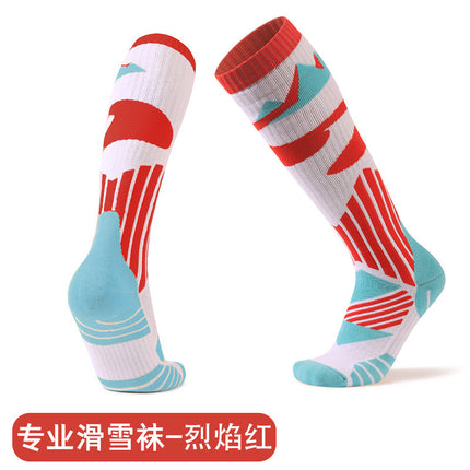 Professional Ski Socks for Men and Women, Towel Bottom, Sweat-Absorbent, Anti-Odor, Thickened Long Socks, Sports Outdoor Warm Socks