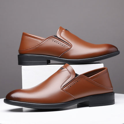 Casual Leather Shoes for Men, Genuine Leather British Style Men's Shoes, Versatile and Trendy 2025 New Spring and Autumn Men's Business Formal Leather Shoes