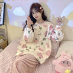Pink pants peach velvet / M