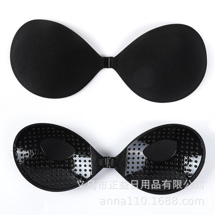 Cross-border Strapless Invisible Bra Lycra Glossy Cloth Round Cup Gathered Breathable Wedding Dress Breast Sticker Silicone Bra Patch
