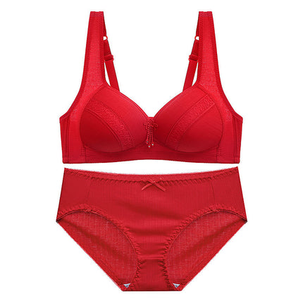 Cross-border new large size non-steel ring comfortable breathable gathered women's underwear non-magnetic thin cup smooth fat mm bra