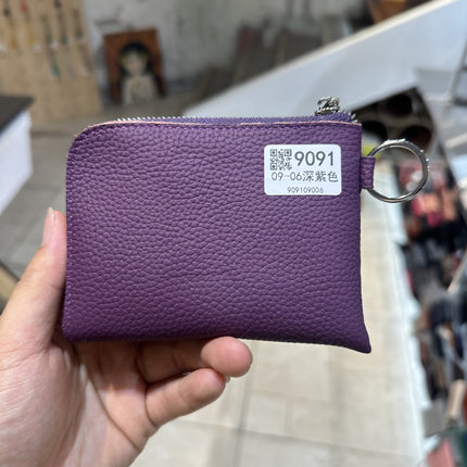 First-Layer Cowhide Zipper Coin Purse Bank Card Coin Small Leather Bag with Key Ring Mini Genuine Leather Coin Purse Wholesale