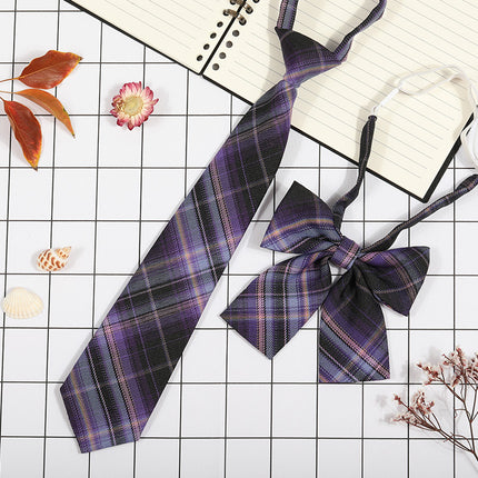 Japanese Plaid JK Tie Tie Set Women's College Style Graduation Photo Free Accessories Korean Style Bow Mariners Suit