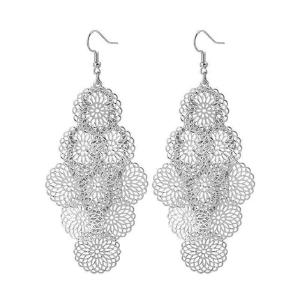 European and American Style Simple Elegant Metal Wind Ring Earrings Retro Exaggerated Irregular Electroplating High-grade Earrings for Women
