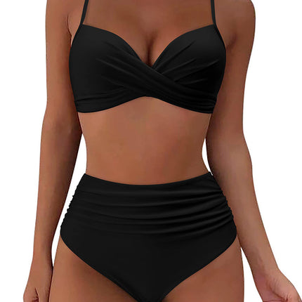 Split swimsuit sexy bikini swimsuit European and American foreign trade in stock wholesale beach vacation split swimsuit