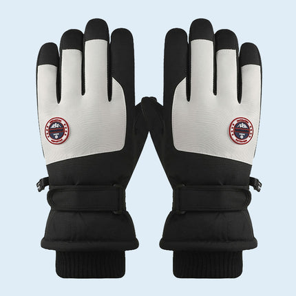 Winter Ski Gloves for Men and Women, Velvet Warm Outdoor Electric Vehicle Riding Waterproof Student Finger Touch Screen Gloves