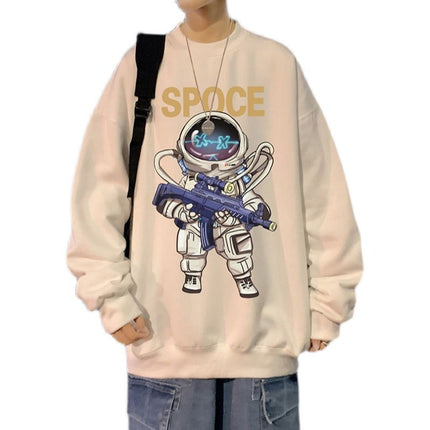 Sweatshirt Men's Spring and Autumn Loose Thin Round Neck Long Sleeve Hong Kong Style Trendy Brand Boys Couple's Casual Pullover Zhongshan Jacket