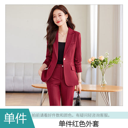 Professional suit suit autumn and winter 2024 new fashion temperament goddess fan host OL formal suit overalls