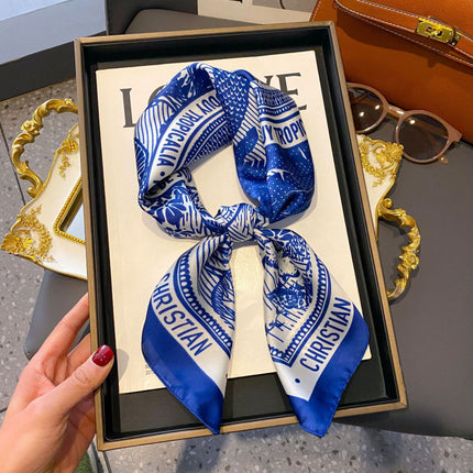 70cm Imitation Silk Square Scarf Fashion All-match Silk Scarf Professional Scarf Korean Style Neck Protection Scarf Decorative Small Square Scarf