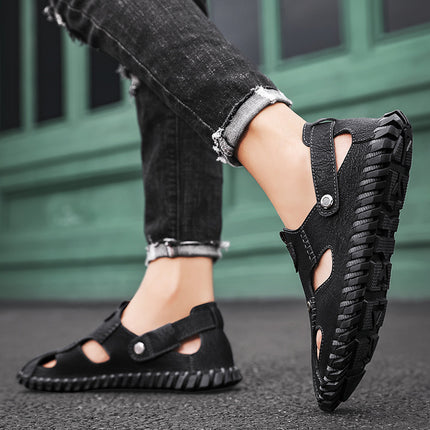 Foreign Trade Hot-Selling Summer New Product, Hand-Stitched Men's Casual Breathable Versatile Sandals and Beach Shoes