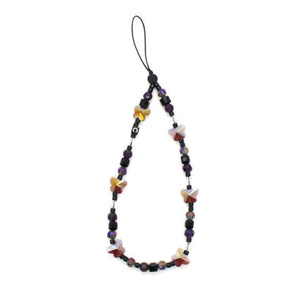 Online popular anti-lost mobile phone chain rainbow mobile phone chain same enamel beads DIY mobile phone lanyard factory direct sales