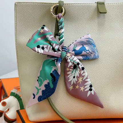 High-grade Handbag Handle Ribbon Bag Handle Handle Accessories Silk Scarf Handbag Tie Bag with Decorative Ribbon Pendant