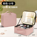 Small size pink [built-in battery with led light large mirror]