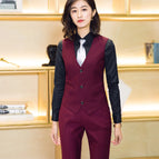 Women's burgundy vest + pants / S