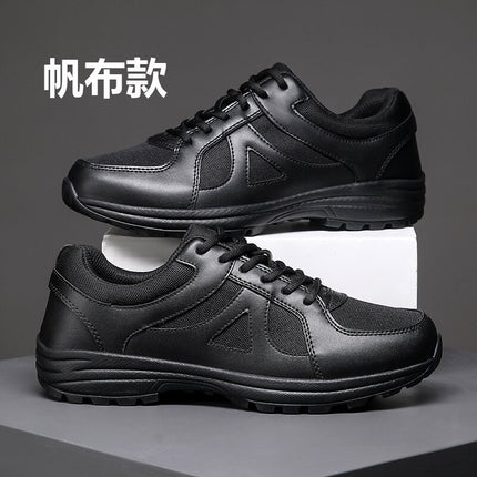 New Style Training Shoes for Men, Black Wear-Resistant Running Shoes, Physical Fitness Shoes, Large Size Training Fire Shoes, Liberation Shoes, Construction Site Rubber Shoes