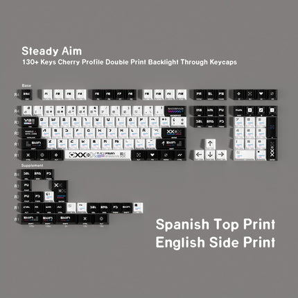 Printing set double engraved light transmission Pbt thermal sublimation original full set of key caps German Korean Spanish European gauge