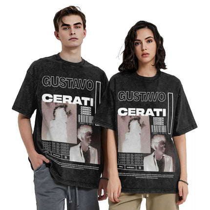 Gustavo Cerati Music Singer Apparel Washed t Shirt for Men W