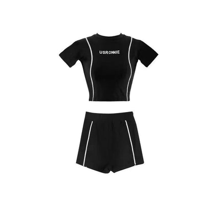Sunscreen Swimsuit Women's Long Sleeve Jellyfish Diving Suit Snorkeling Split Black Surfing Conservative Sports Student Swimsuit