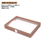 Walnut jewelry box white leather necklace