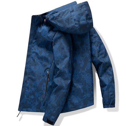 Winter Couple's Jacket, Outdoor Windproof and Waterproof Camouflage Jacket, Fleece-Lined and Thickened Cold-Proof Clothing, Removable Hood, Men's Clothing