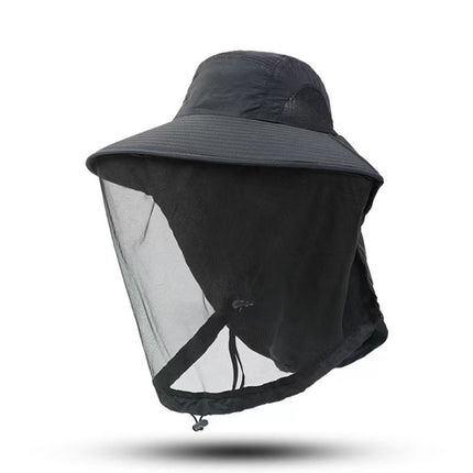 Mesh Anti-Mosquito Sun Hat for Men in Summer Large Brim Anti-Uv Mountaineering Travel Hat for Women Outdoor Sun Protection Fishing Hat