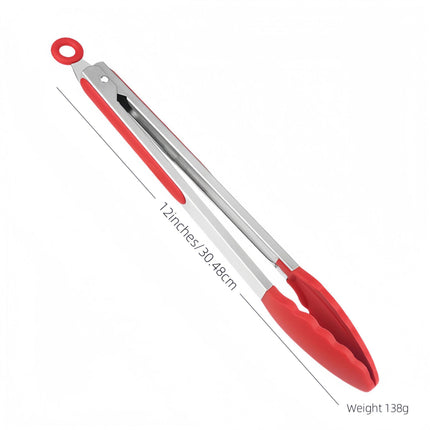 Cross-Border Silicone Clips, High Temperature Resistant Kitchen Anti-Scalding Barbecue Barbecue Clips, Food Clips, Household Stainless Steel Steak Clips