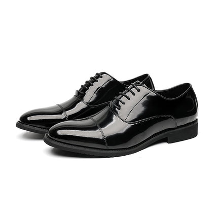 Korean Style Triple Joint Black Soft Face Wedding Shoes for Groom 2023 Summer New Youth Dress Business Suit Leather Shoes