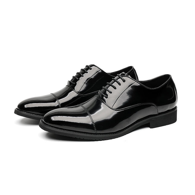 Korean Style Triple Joint Black Soft Face Wedding Shoes for Groom 2023 Summer New Youth Dress Business Suit Leather Shoes
