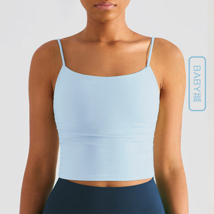 Tongji Yoga Wear Sports Bra Nude Feel High Impact Shockproof Anti-Sagging Strap Fitness Vest Sports Bra for Women