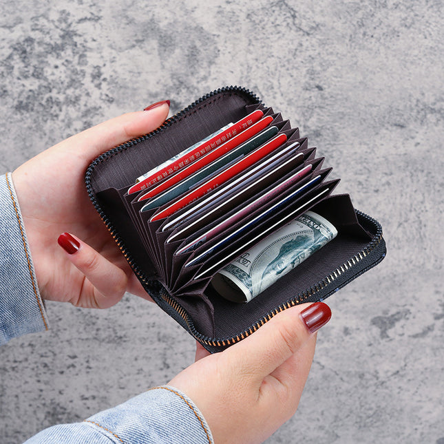 Factory wholesale Korean version of the card bag women's online red Mini Portable card card set 2 in 1 thin multi-card coin purse