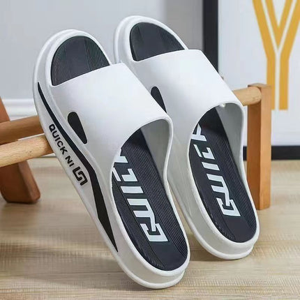 2024 New Korean Style Slippers Men's Trendy Outfit Household Bathroom Thick Bottom Wear-resistant Men's Sandals Wholesale Cross-border