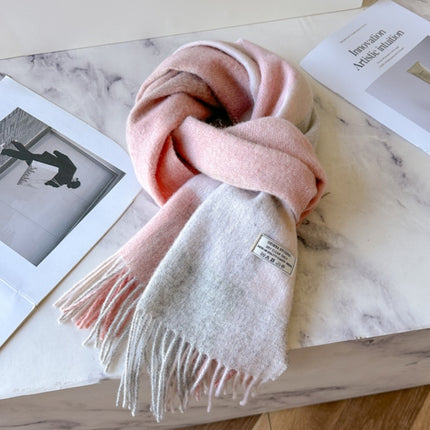 Solid Color Scarf Women's Winter 2024 New Big Brand Korean Style Cashmere Wool Winter Warm Neck Shawl Ins Card