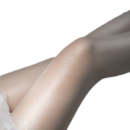 Shiny Pearl Stockings with Starry Pattern, Anti-Snag, Pearlescent Shiny Stockings for Women, Fine Glitter, Skin-Enhancing Socks, Internet Celebrity Starry Sky Summer Thin Style